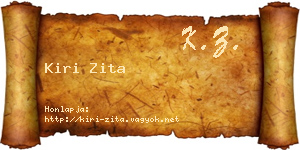 Kiri Zita névjegykártya